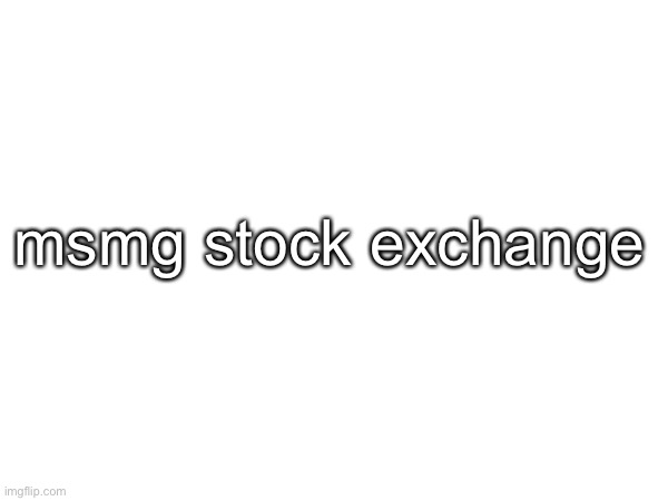 msmg stock exchange | made w/ Imgflip meme maker
