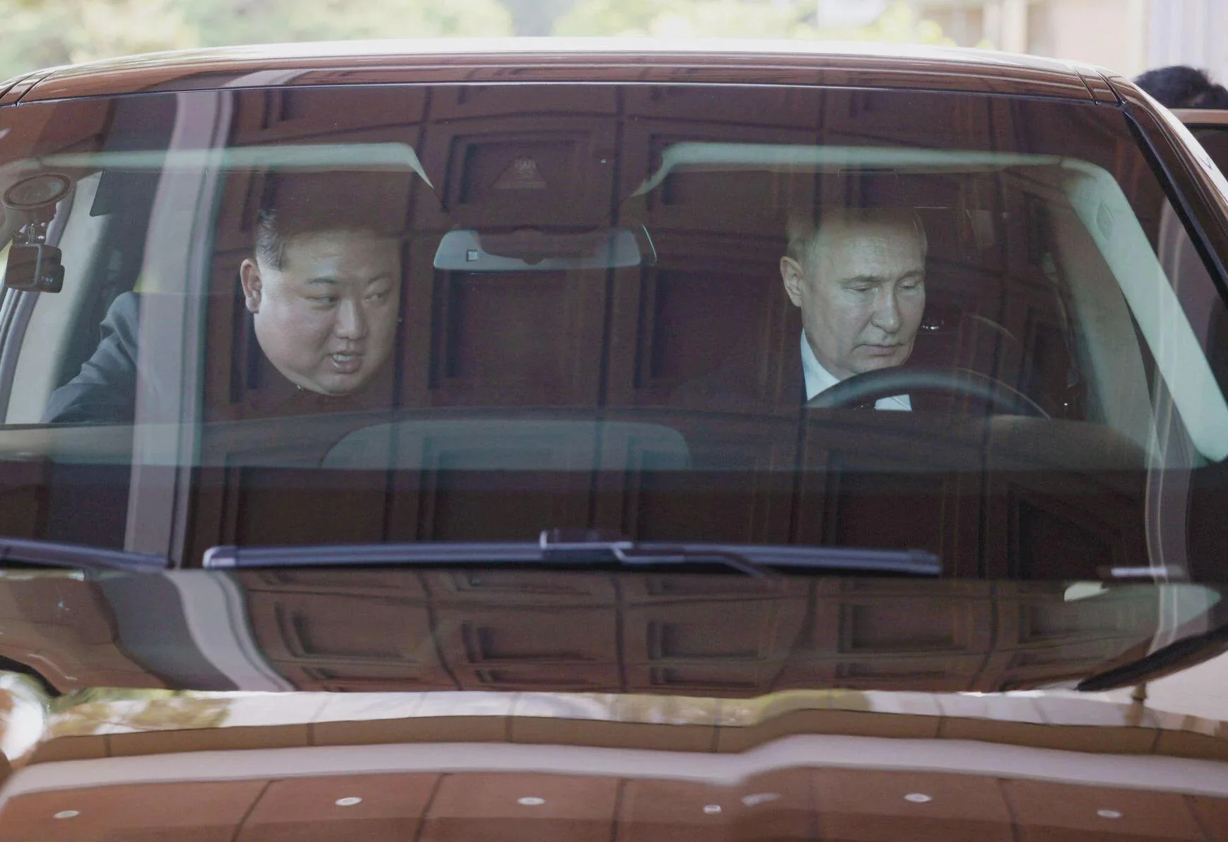 Kim Putin car Blank Meme Template