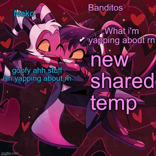 Neko and Banditos shared announcement | new shared temp | image tagged in neko and banditos shared temp | made w/ Imgflip meme maker