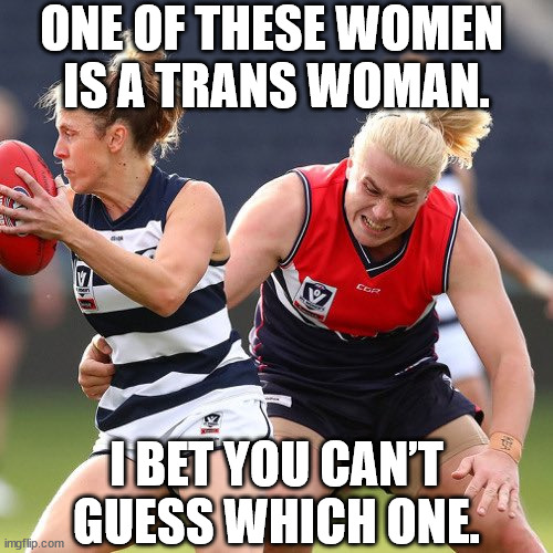 One of these women is a trans woman. I bet you can’t guess which one. | ONE OF THESE WOMEN 
IS A TRANS WOMAN. I BET YOU CAN’T GUESS WHICH ONE. | image tagged in transgender | made w/ Imgflip meme maker