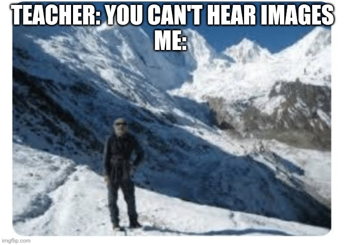 I can hear screaming... It's getting closer | TEACHER: YOU CAN'T HEAR IMAGES
ME: | image tagged in scp 096 picture,scp meme,you can't hear pictures | made w/ Imgflip meme maker