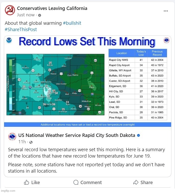 About that Global Warming BULLSHIT! | image tagged in national weather service,global warming,bullshit,thomas had never seen such bullshit before,hoax | made w/ Imgflip meme maker