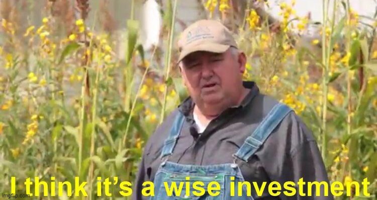 i think its a wise investment | image tagged in i think its a wise investment | made w/ Imgflip meme maker