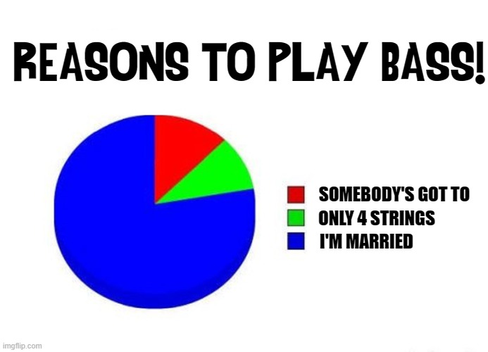 Understanding the Psychology of being the Low Man of Music | REASONS TO PLAY BASS! SOMEBODY'S GOT TO; ONLY 4 STRINGS; I'M MARRIED | image tagged in vince vance,bass players,bass guitar,musicians,bands,graphs | made w/ Imgflip meme maker