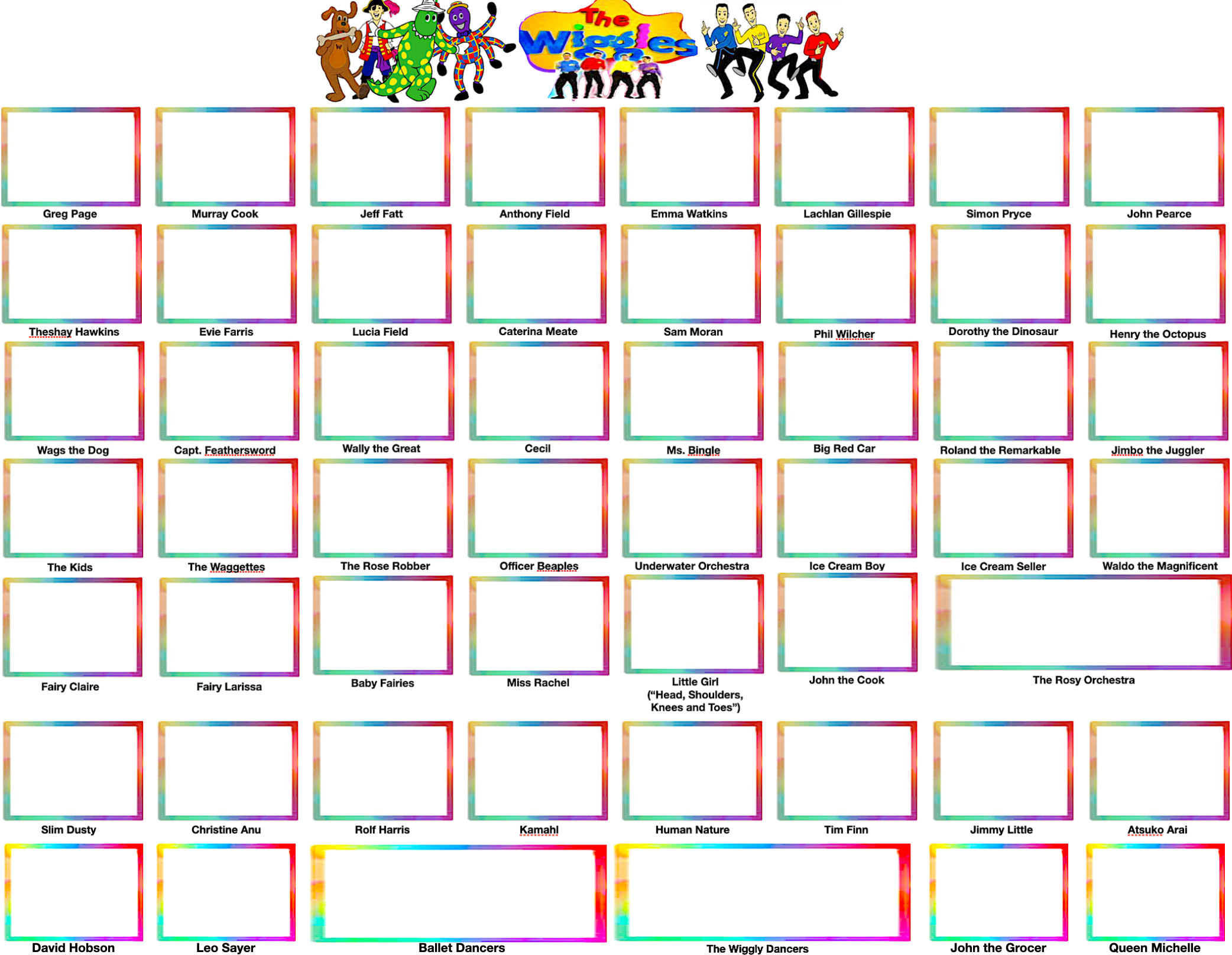 The Wiggles Cast Meme Blank Template - Imgflip