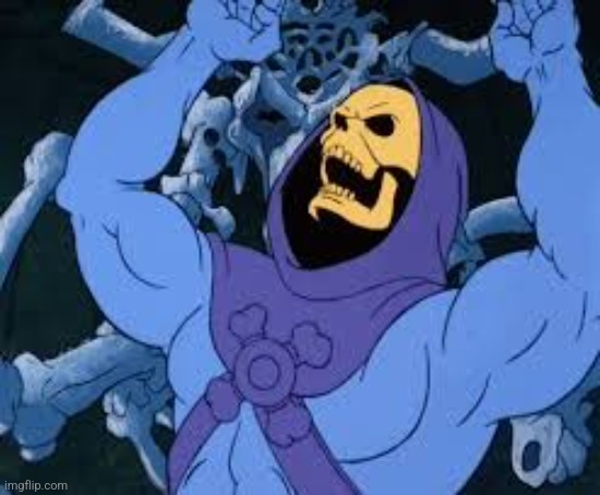 EVIL | image tagged in evil laugh skeletor | made w/ Imgflip meme maker