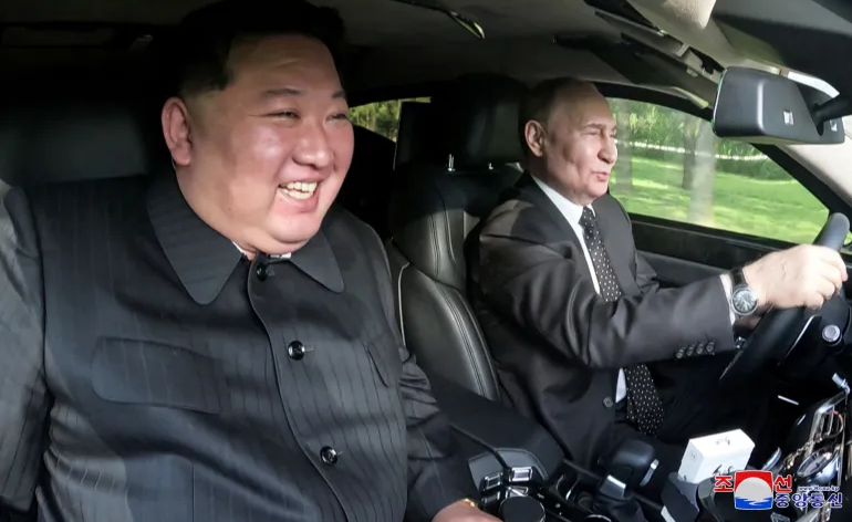 kim/putin car Blank Meme Template