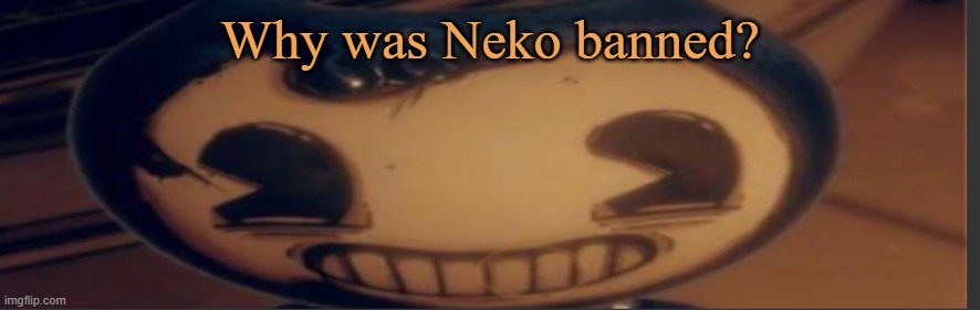Bendy | Why was Neko banned? | image tagged in bendy | made w/ Imgflip meme maker