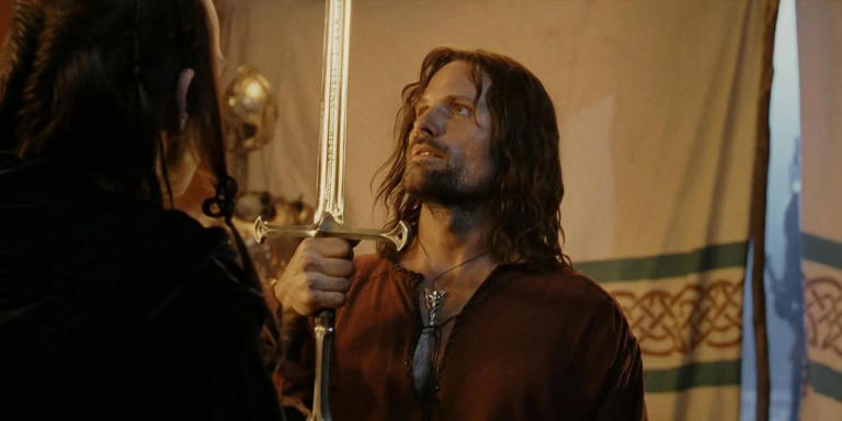 High Quality Aragorn receives sword Blank Meme Template