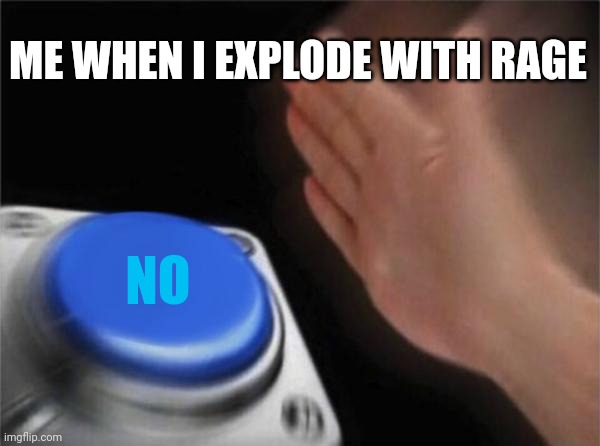 Yes mad | ME WHEN I EXPLODE WITH RAGE; NO | image tagged in memes,blank nut button | made w/ Imgflip meme maker