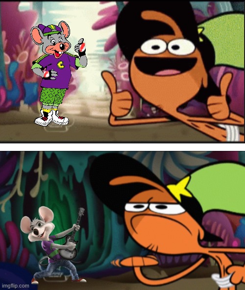 a lot of chuck e cheese fans can relate to this | image tagged in wander over yonder thumbs up head shake | made w/ Imgflip meme maker