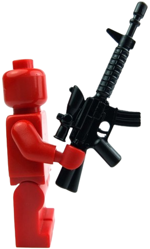 High Quality red Lego-minifig holding an M16A3 with Acog-Scope Blank Meme Template