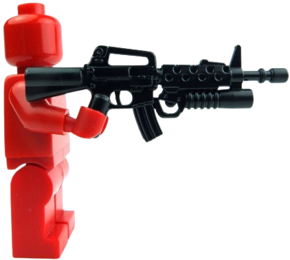 High Quality red Lego-minifig welding an M16A2 with M203 Blank Meme Template