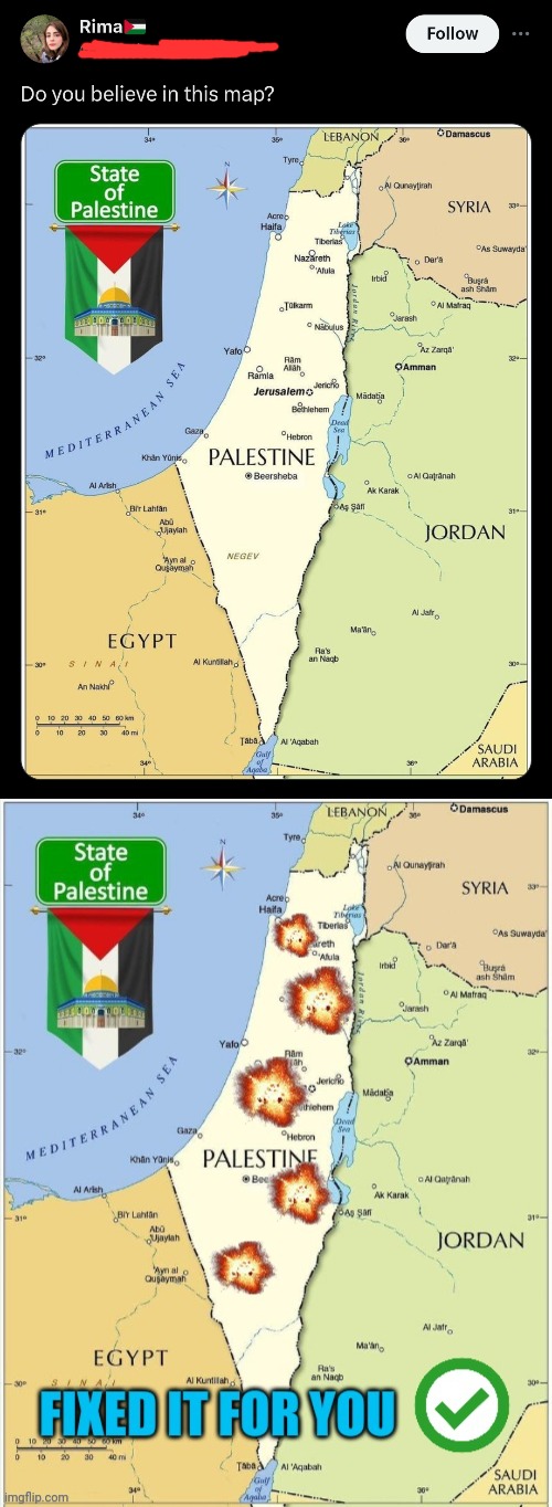 This one is extra dark... Prolly crispy too | image tagged in palestine,israel,dark humor,extra,dark | made w/ Imgflip meme maker