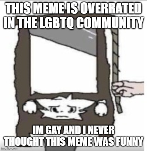 technically i followed the rules | THIS MEME IS OVERRATED IN THE LGBTQ COMMUNITY; IM GAY AND I NEVER THOUGHT THIS MEME WAS FUNNY | image tagged in anti-boykisser | made w/ Imgflip meme maker