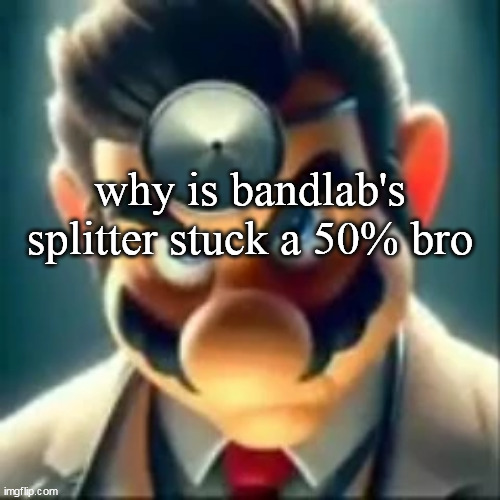 Dr mario ai | why is bandlab's splitter stuck a 50% bro | image tagged in dr mario ai | made w/ Imgflip meme maker