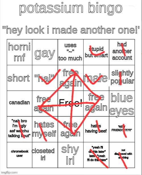 Freakytassium bingo v2 | image tagged in freakytassium bingo v2 | made w/ Imgflip meme maker
