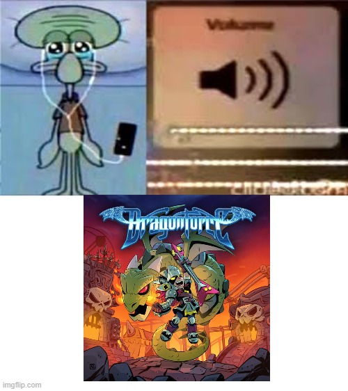 I can hardly believe they got a REAL METAL BAND to collab with them... | image tagged in squidward crying listening to music | made w/ Imgflip meme maker