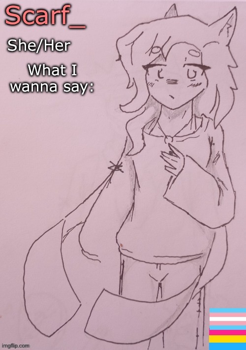 Scarf Announcement Template (Drawing by ShadowSkul) NEW | image tagged in scarf announcement template drawing by shadowskul new | made w/ Imgflip meme maker