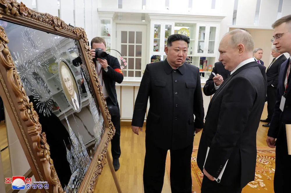 High Quality Putin and Kim Blank Meme Template