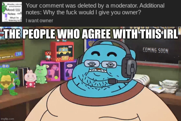 THE PEOPLE WHO AGREE WITH THIS IRL | image tagged in discord moderator | made w/ Imgflip meme maker