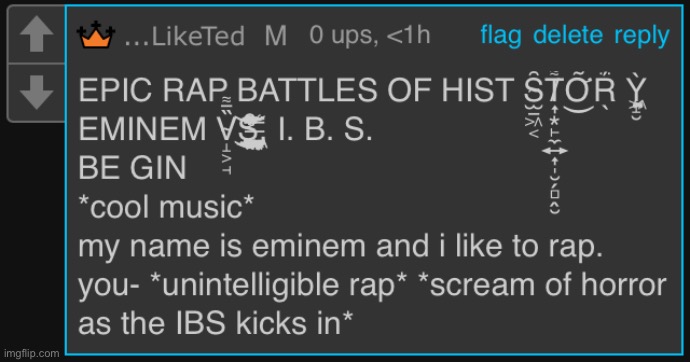 eminem vs ibs | image tagged in eminem vs ibs | made w/ Imgflip meme maker