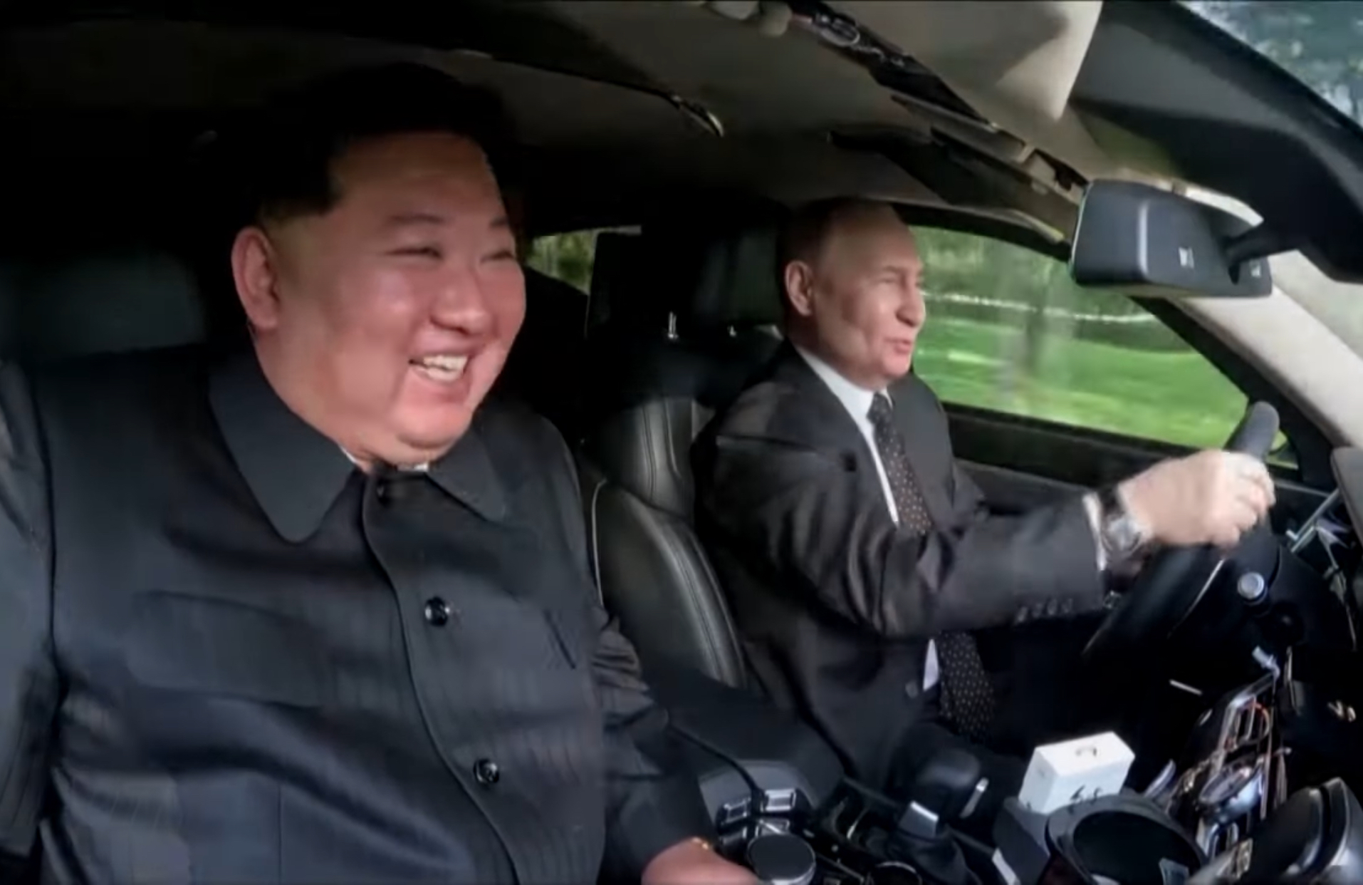 Putin and Kim Jong Un bromance Blank Meme Template