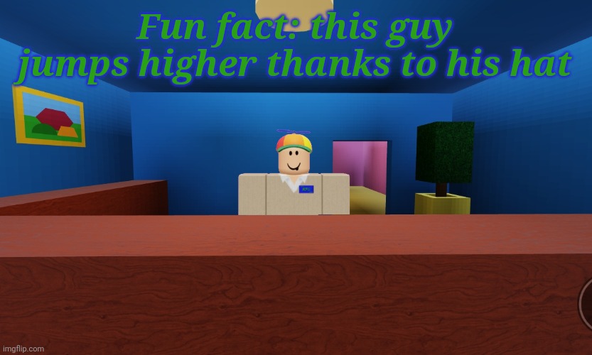 He also falls slower | Fun fact: this guy jumps higher thanks to his hat | image tagged in dave,rfg | made w/ Imgflip meme maker