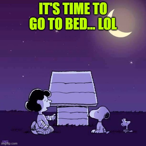 Good night  | IT'S TIME TO GO TO BED... LOL | image tagged in good night | made w/ Imgflip meme maker