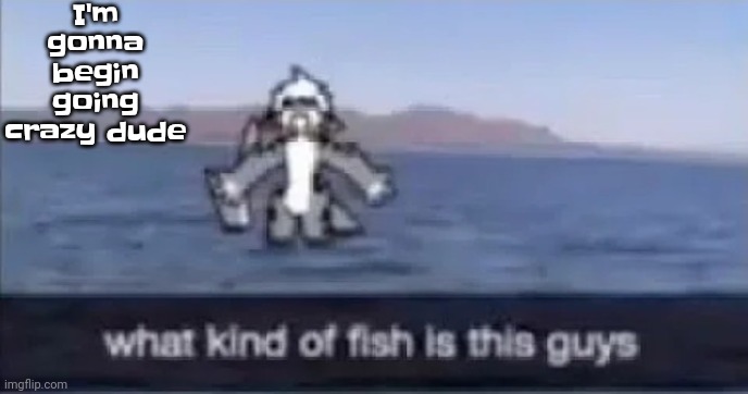 Hint: There's a character | I'm gonna begin going crazy dude | image tagged in what kind of fish is this | made w/ Imgflip meme maker