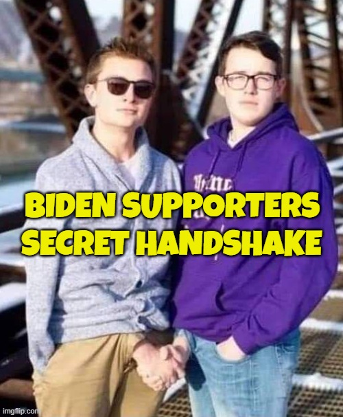 Are you a member of the club | SECRET HANDSHAKE; BIDEN SUPPORTERS | image tagged in joe biden,dnc,biden,pedophile,pedo,handshake | made w/ Imgflip meme maker