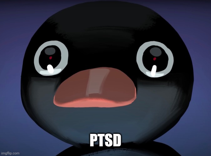 Pingu stare | PTSD | image tagged in pingu stare | made w/ Imgflip meme maker