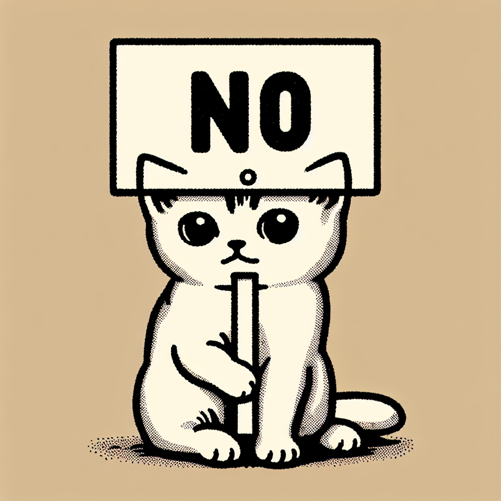cute kitten holds cardboard with no sign Blank Meme Template