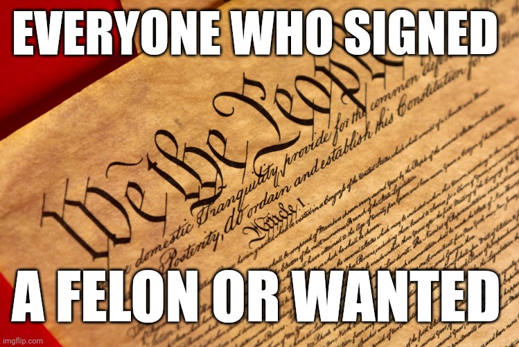 Everyone who signed a felon or wanted | EVERYONE WHO SIGNED; A FELON OR WANTED | image tagged in declaration of independence,trump,felon,election 2024 | made w/ Imgflip meme maker
