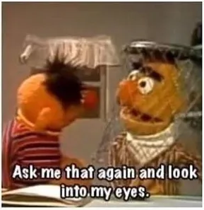 High Quality Bert ask me that again and look into my eyes Blank Meme Template