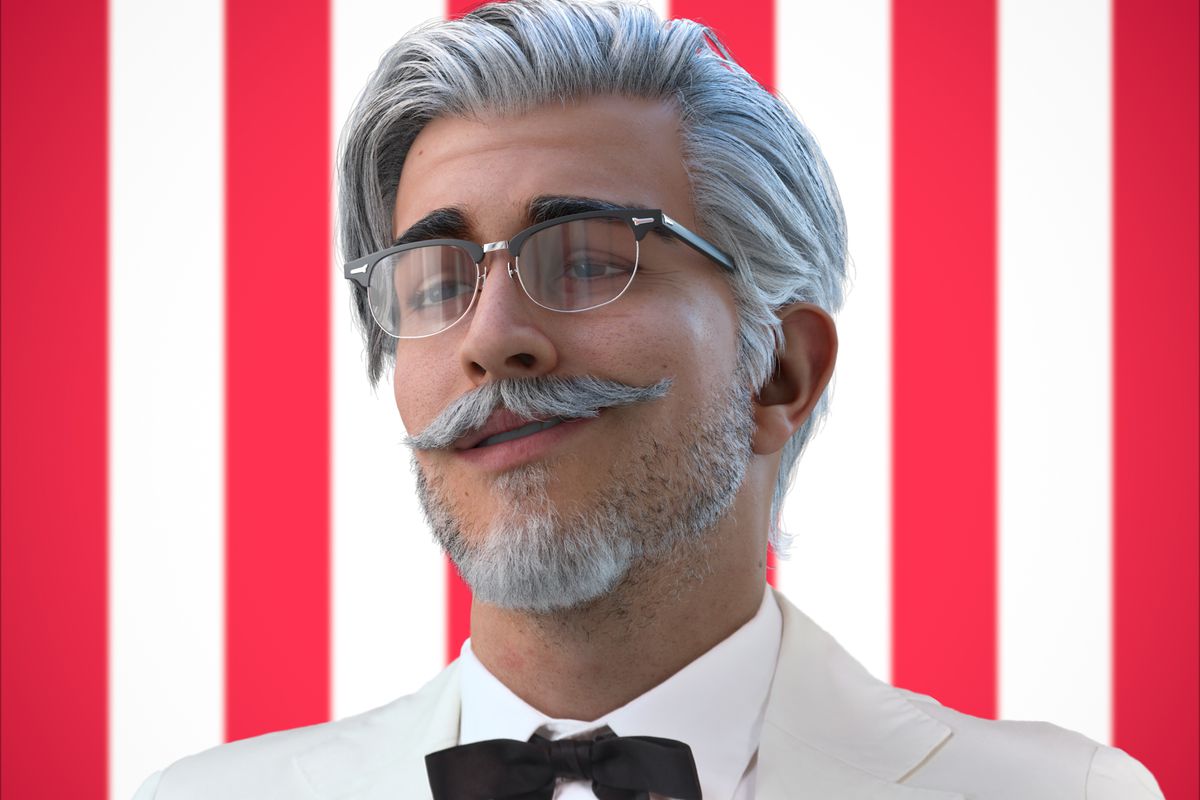 CGI Colonel Sanders Blank Meme Template