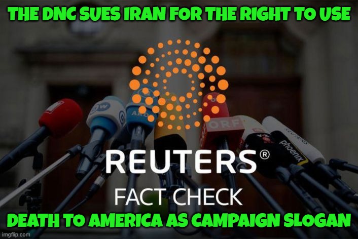DNC Death to America | THE DNC SUES IRAN FOR THE RIGHT TO USE; DEATH TO AMERICA AS CAMPAIGN SLOGAN | image tagged in iran,dnc,joe biden,kamala harris,maga,make america great again | made w/ Imgflip meme maker