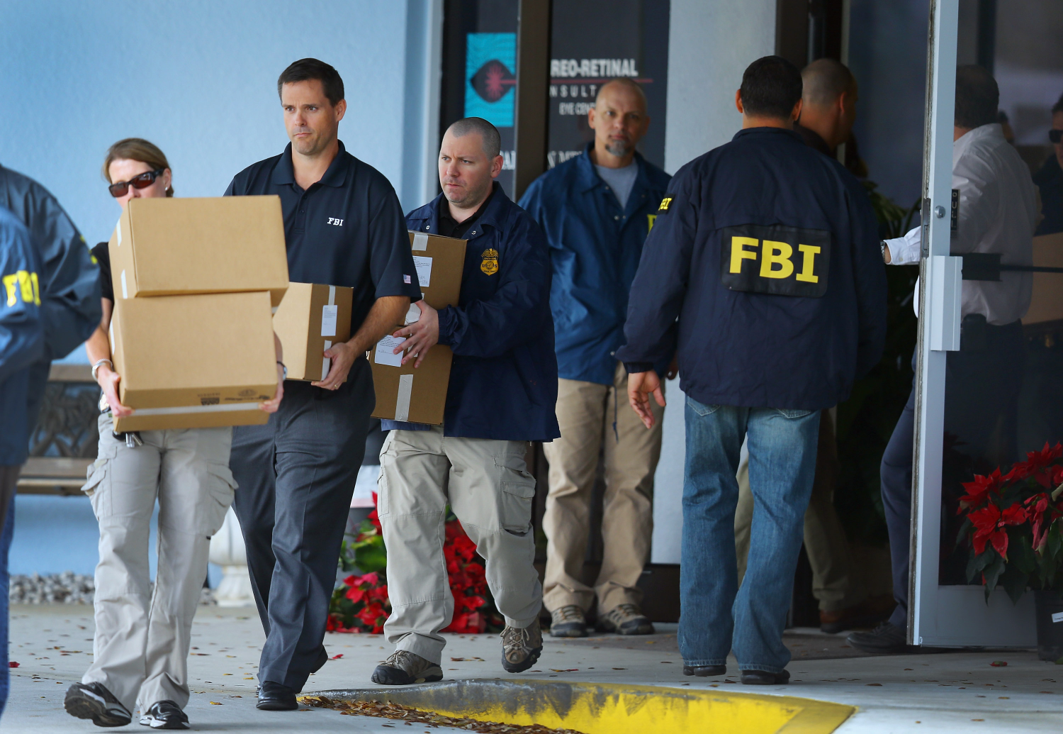 FBI agents with boxes Blank Meme Template