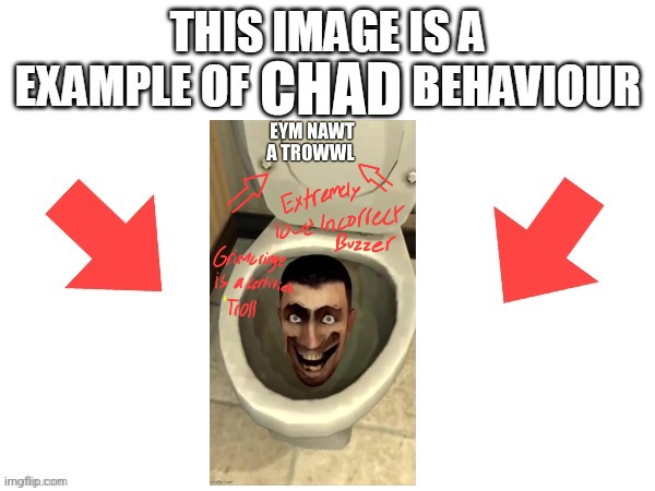 This image is a example of clown behaviour | CHAD | image tagged in this image is a example of clown behaviour | made w/ Imgflip meme maker