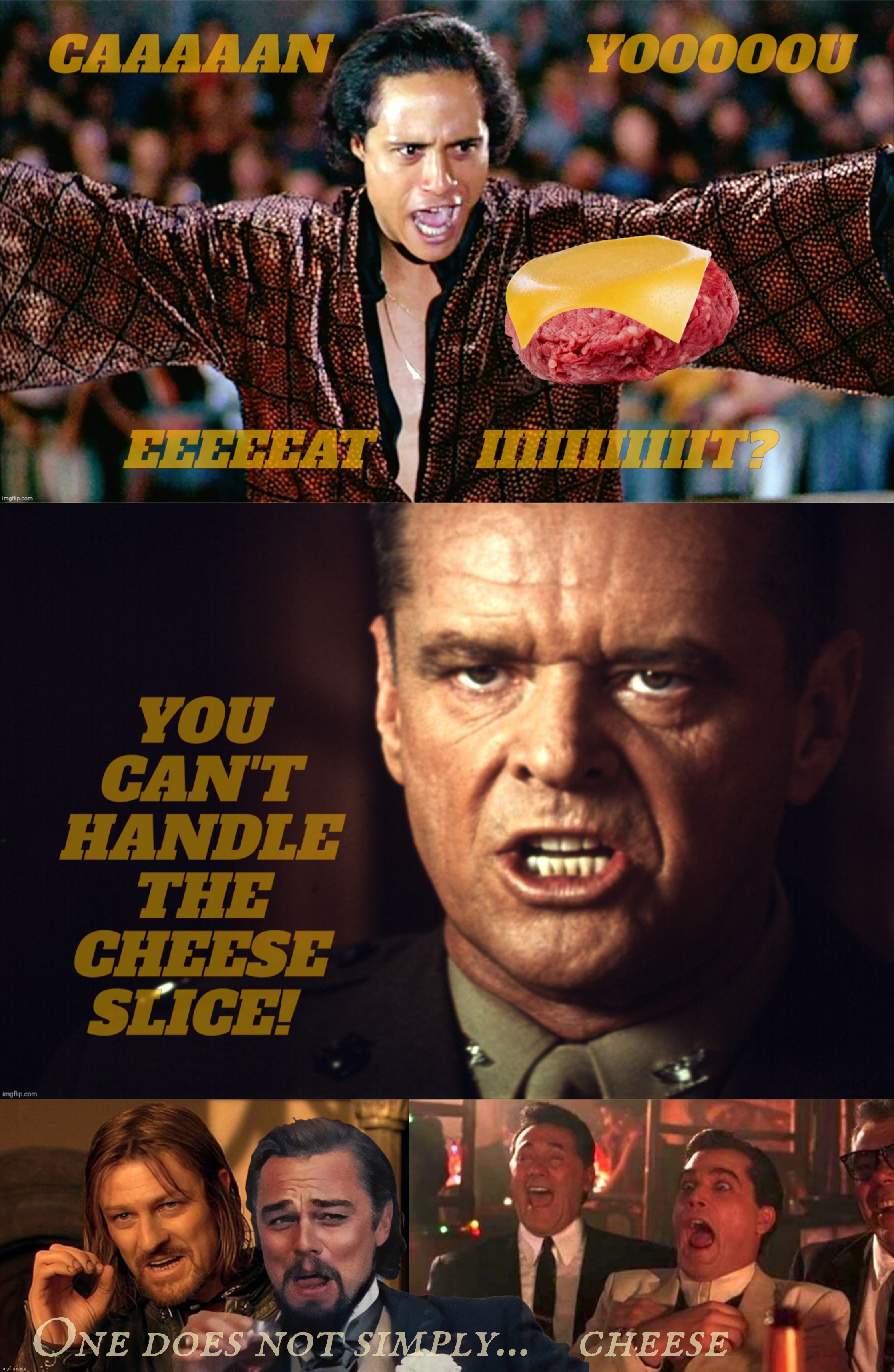 The Chuck Schumer BBQ Cheeseburger Incident | One does not simply...    cheese | image tagged in one does not simply,ray liotta laughing in goodfellas 2/2 | made w/ Imgflip meme maker