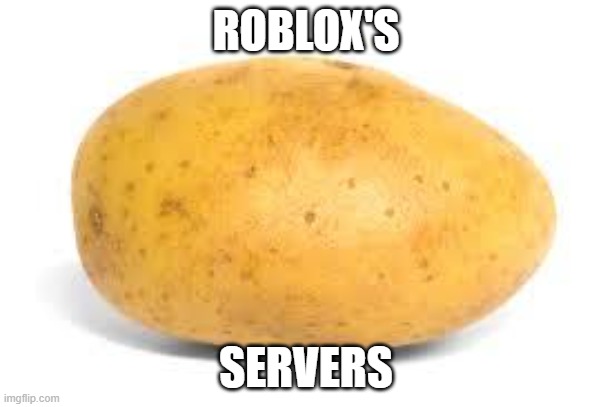 robloxs servers be like (intrests by JaxerLion) | ROBLOX'S; SERVERS | image tagged in potato | made w/ Imgflip meme maker
