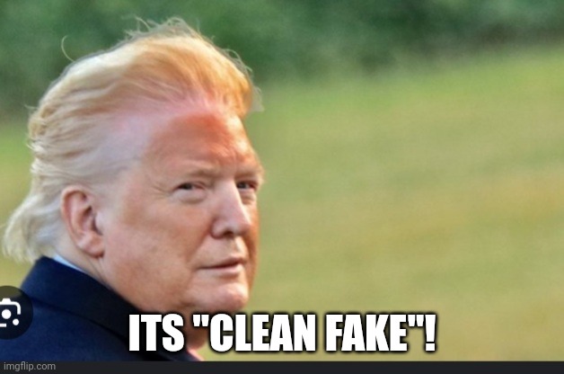 Drag trump | ITS "CLEAN FAKE"! | image tagged in drag trump | made w/ Imgflip meme maker