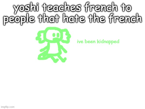yoshi teaches french to people that hate the french; ive been kidnapped | made w/ Imgflip meme maker