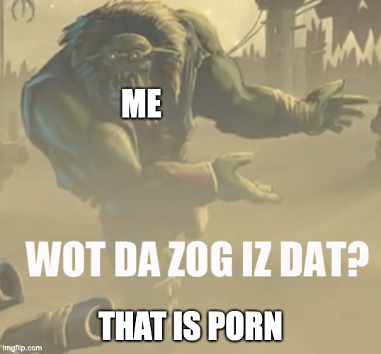 Wot da zog iz dat? | ME THAT IS PORN | image tagged in wot da zog iz dat | made w/ Imgflip meme maker