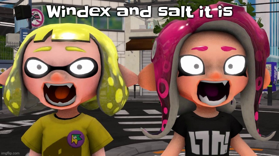 Please tell me I won't die | Windex and salt it is | image tagged in horror | made w/ Imgflip meme maker