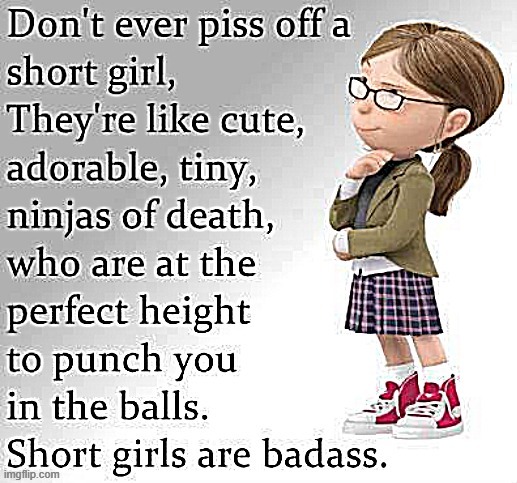 Short girls ! | image tagged in ninjas | made w/ Imgflip meme maker
