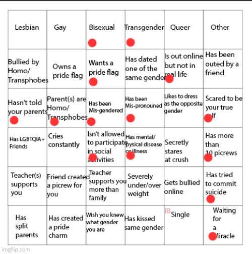 No bingo D: | image tagged in lgbtqia bingo | made w/ Imgflip meme maker