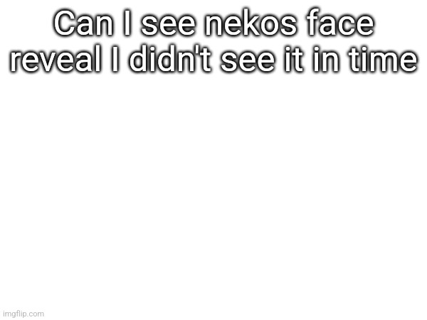 Can I see nekos face reveal I didn't see it in time | made w/ Imgflip meme maker