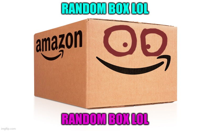 Amazon Box | RANDOM BOX LOL; RANDOM BOX LOL | image tagged in amazon box | made w/ Imgflip meme maker