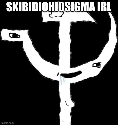 ujyhfdmgnbvrtes | SKIBIDIOHIOSIGMA IRL | image tagged in hammer and sickle brainlet | made w/ Imgflip meme maker